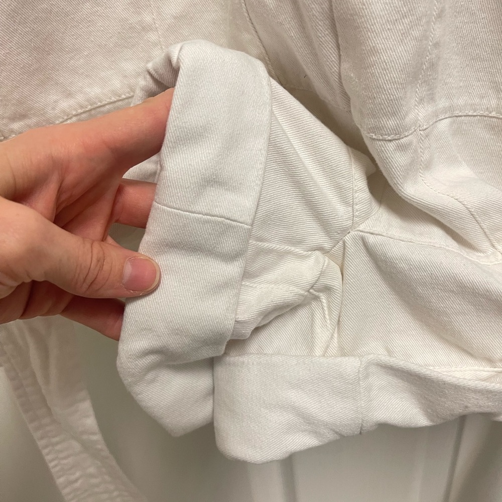 Cleobella White Denim Patchwork Romper - image 8